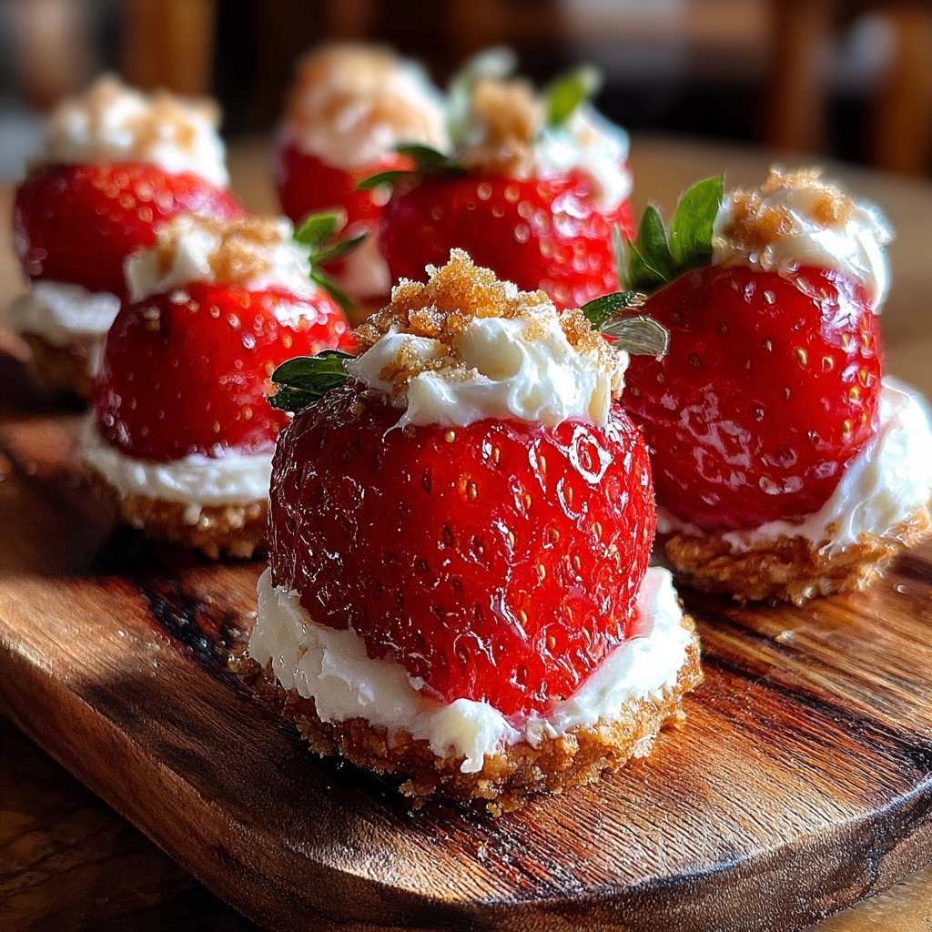 Mini Cheesecake Stuffed Strawberries
