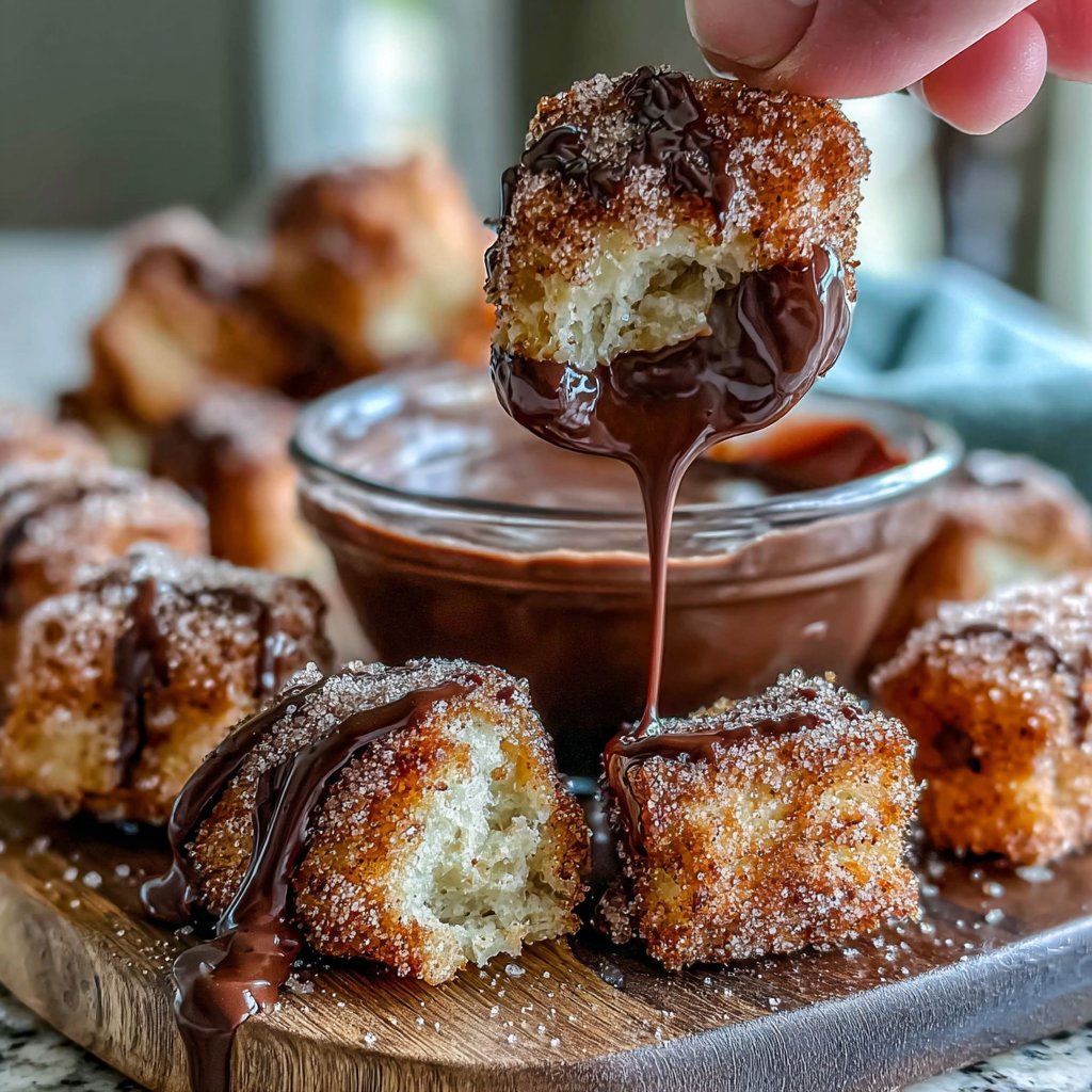 Chocolate-Dipped Cinnamon Churro Bites